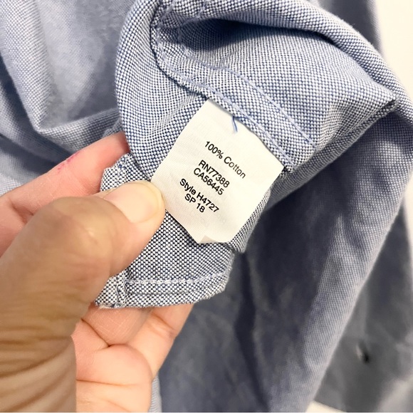 J.Crew Factory Flex Chambray Denim Long Sleeve Sailboats Button Down 14-14.5 SM - Picture 5 of 7